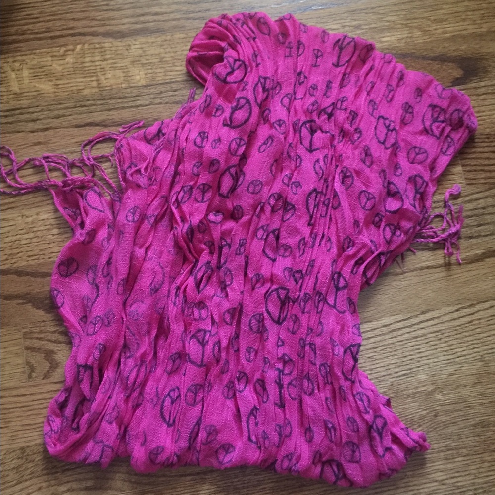 Pink Peace Sign Scarf